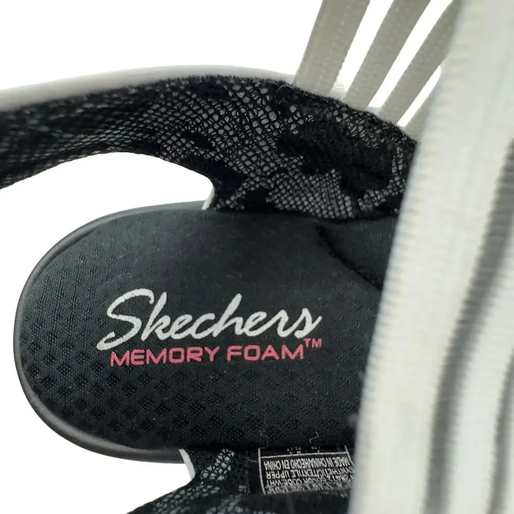 Sketchers White Rumblers Comfort Mesh Cushioned Wedge Shoes Women's Size 9